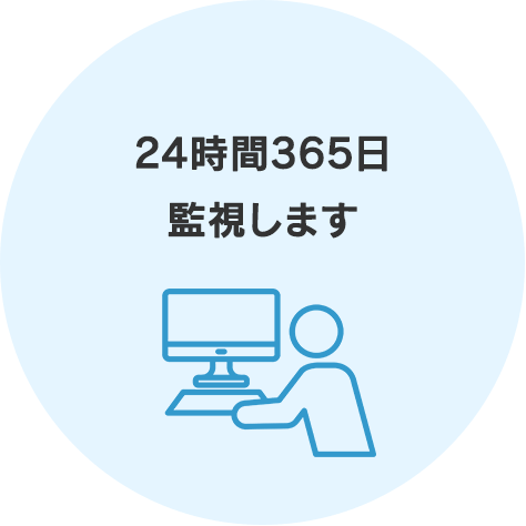 24時間365日、監視します