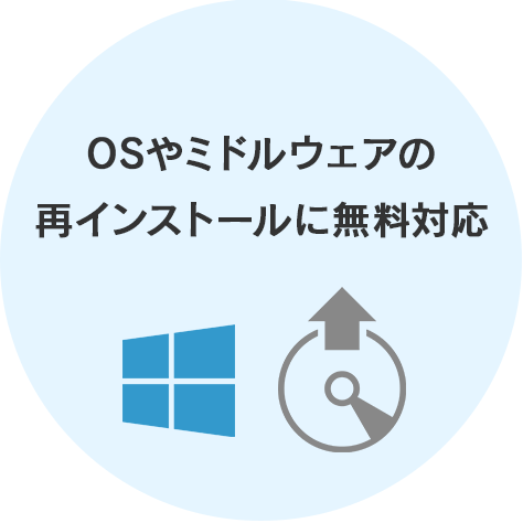 OSやミドルウェアの再インストールに無料対応