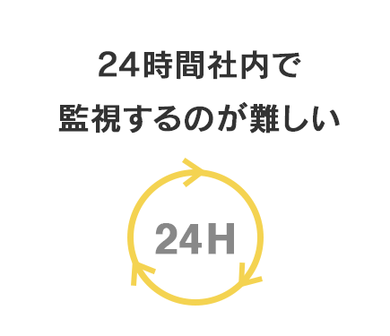 24時間社内で監視するのが難しい