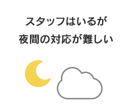 スタッフはいるが夜間の対応が難しい