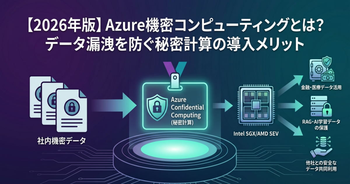 【2026年版】Azure機密コンピューティングとは？データ漏洩を防ぐ秘密計算の導入メリット